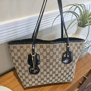 Gucci Signature Canvas and Leather Tote